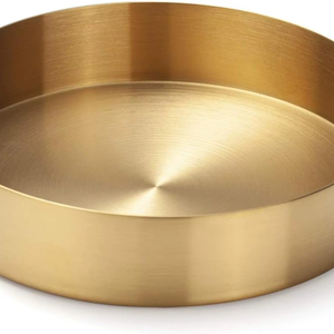 Juego de bandejas ovaladas de metal negro mate para tocador, organizador de encimera de baño, bandeja minimalista para perfumes, moderna y ecológica para fiestas - Product Image 1