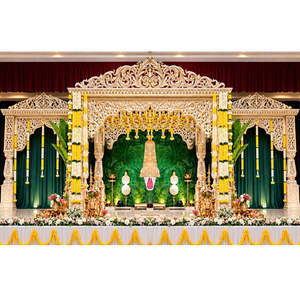 Mandap para Bodas de Estilo Glamour de Bollywood, Decoración Real Tallada para Ceremonias Hindúes en Estados Unidos, Ideal para Bodas de Destino en EE. UU. - Product Image 1