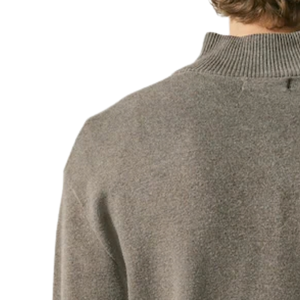 Pull tricoté pour homme à col montant et fermeture éclair courte, couleur pierre foncée, manches longues, décontracté, chaud pour l'hiver, en tricot ultra doux, qualité supérieure - Product Image 4