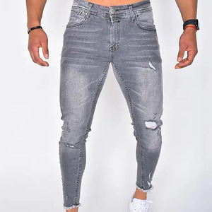 New Fashion 2020 Slim Fit Design Solid Skinny Ripped Denim Jeans Men's Jeans Casual Wear Best Quality Jeans Pant for Ment - Product Image 1