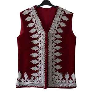 Elegante Chaleco Afgano Personalizable para Hombre, Estampado Premium, Moderno, Étnico, Cultural, Informal, de Invierno, con Cuello en V y Botones - Product Image 1