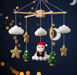 Móvil de Ganchillo de Algodón para Bebé con Decoraciones de Santa Claus, Árbol de Navidad, Nubes y Estrellas, Juguete Suave para Cuna, Unisex, 0-24 Meses - Product Image 3