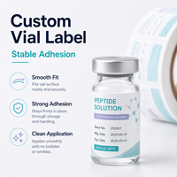 Étiquettes personnalisées pour flacons à motif moléculaire cyan, autocollants imperméables avec logo personnalisé pour flacons en verre de sérum peptidique