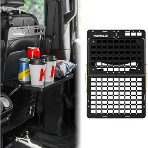 Organizador de coche innovador Tacmolle de doble bandeja, panel MOLLE rígido, bandejas plegables para una comodidad versátil en movimiento. - Product Image 2