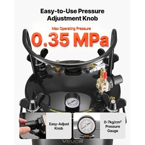 Serbatoio a Pressione in Acciaio Resistente da 20 L (5,3 Galloni) per Utensili Pneumatici, Connessione Rapida per Pistole a Spruzzo, Serbatoio 3-in-1 - Product Image 5