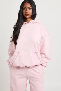 Women's <b>Pink</b> Oversized <b>Tracksuit</b> Set Women Casual Loungewear Hoodie And Wide Leg Joggers Two Piece Athleisure Clothing Outfit - Product Image 4