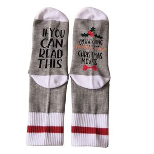 ODM personalizado Navidad divertido tema calcetines Crew calcetines carta divertida si puedes leer estas vacaciones invierno fabricante al por mayor - Product Image 2