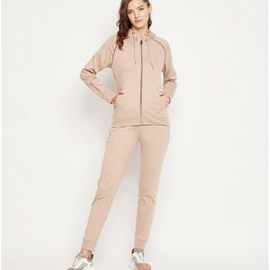 Conjunto Deportivo OEM para Mujer, Sudadera con Capucha y Pantalones Deportivos, 100% Algodón Felpa, 2 Piezas - Product Image 1