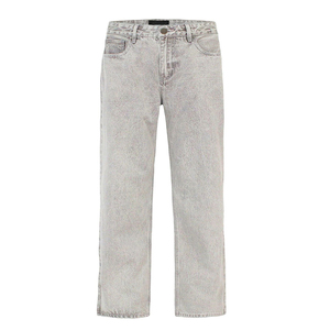 Nuevos Jeans de Mezclilla Premium para Hombre, Color Gris Claro, Corte Recto, Ajuste Holgado, Cintura Media, Lavado Arena, Pantalones Casuales de Algodón, Estilo Primavera - Product Image 4