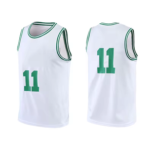 Maillot de basket personnalisé noir et vert en mesh sans manches, numéro 11, impression sublimée, unisexe, adulte, vêtements de sport respirants - Product Image 4