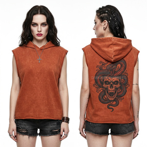 Vintage Acid Wash Hoodie Women Custom Orange Distressed Sweatshirt Anatomical Heart Graphic Pullover Streetwear Manufacturer - Product Image 3