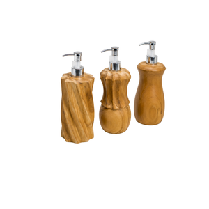 Ensemble de lavage des mains en teck de luxe ARTERRA, distributeur de savon liquide moderne, écologique et durable pour la décoration de salle de bain de luxe - Product Image 1