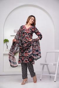 Rayon Printed 3 Piece Set for Women with Beautiful Embroidery Work Stylish Ethnic Wear Wholesale - Product Image 4