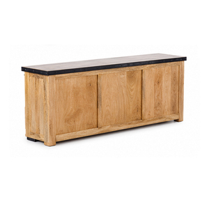 Industrial Mango Wood TV Unit with Sliding Barn Door <b>Rustic</b> Wooden Media Console <b>Cabinet</b> - Product Image 2