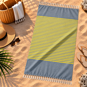 Serviette Fouta Hammam Teinte en Fil 100% Coton Rayures Multiples Serviettes de Plage Turques Écologiques Séchage Rapide - Product Image 5