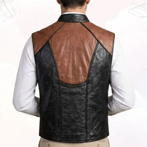 Chaleco Gótico de Cuero Acolchado Marrón y Negro Hecho a Mano, Chaleco Táctico Resistente de Cuero, Venta al por Mayor OEM ODM - Product Image 4