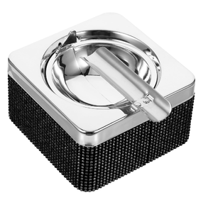 Cendrier de voiture cylindrique portable en métal brossé couleur or profond, pour porte-gobelets, disponible à prix de gros. - Product Image 2