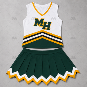 Uniforme de cheerleading personnalisé en polyester imprimé par transfert thermique pour adolescents et lycéens, faible MOQ, tenue d'entraînement pour la pratique du cheerleading - Product Image 4