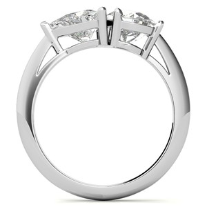 Anillo de compromiso de 2.75 quilates con corte de pera y corte trillón, moissanita VVS1, anillo Toi et Moi para ella, oro blanco de 14 quilates, estilo celebridad. - Product Image 6