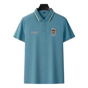 Polo de Alta Gama para Hombre de Secado Rápido, Transpirable, de Poliéster y Algodón, Manga Corta con Patrón Bordado - Product Image 1