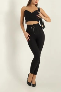 EVERGLOW Leggings de yoga et de fitness taille haute fins avec logo personnalisé, sans couture frontale, en molleton 100% coton antibactérien - Product Image 3