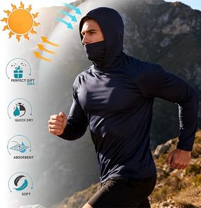 Sudadera con Capucha para Hombre, Manga Larga, Color Sólido, Secado Rápido, Corte Ajustado, Informal, Otoño, Spandex, Poliéster, Diseño de Malla Tejida - Product Image 3
