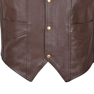 Chaleco de cuero genuino de alta resistencia para hombre, venta al por mayor, buen material, chaleco de cuero para motocicleta en venta - Product Image 5