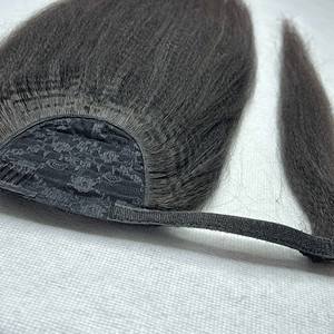 Cola de caballo Kinky Straight Color natural Superventas Cabello humano vietnamita Virgen Cutícula Cabello alineado 8 "-32" - Product Image 1