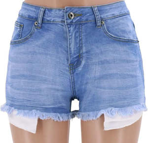 Shorts en jean pour femme, qualité supérieure, 100% coton, décontractés, vintage, taille mi-haute, style délavé, design OEM - Product Image 4