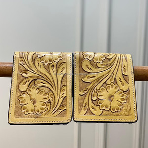 Nouveau modèle occidental repoussé à la main en cuir hommes portefeuille longue fermeture éclair vente chaude élégant en cuir véritable porte-cartes portefeuilles pour hommes - Product Image 4