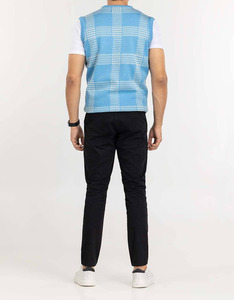 Suéter de Punto Grueso para Hombre, Cuello Redondo, Negro, Mezcla de Lana al 70% y Cachemira al 30%, Personalizado, Sin Mangas - Product Image 6