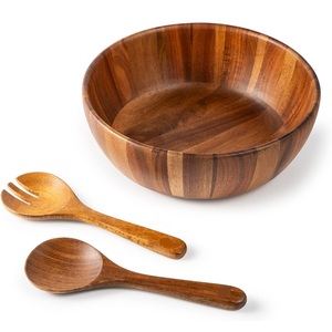 Geometric Fluted Outer Wall <b>Wooden</b> Bowl Flat Circular Display Stand Decorative <b>Plinth</b> Tray - Product Image 3