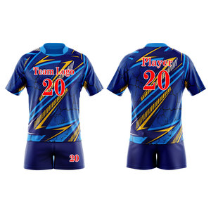 ชุดทีมรักบี้คุณภาพสูง ระบายอากาศได้ดี เสื้อและกางเกงขาสั้นปรับแต่งได้ ผลิตจากโพลีเอสเตอร์ 100% บริการ OEM - Product Image 5