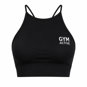 Ensemble 2 pièces pour femme : Soutien-gorge de sport à maintien élevé et crop top à carreaux noirs, et Legging taille haute. Tenue de sport personnalisée pour la gym, le yoga, l'entraînement et le fitness. - Product Image 5