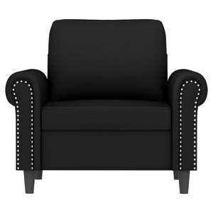 Sillón Individual de Terciopelo Negro con Estructura Metálica, Silla Resistente para Sala de Estar - Product Image 3
