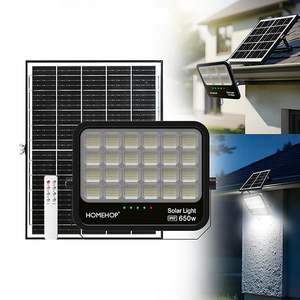 Projecteur solaire Homehop pour extérieur, 650 watts, automatique, étanche, sans fil, lampe murale LED solaire pour maison, jardin, patio - Product Image 1