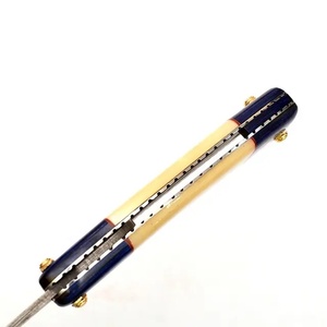 Rasoir droit traditionnel en acier Damas fait main Jexmoo pour barbiers avec étui en cuir, cadeau pour témoin de mariage - Product Image 5