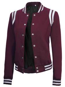 Chaqueta Varsity con Logotipo Frontal para Mujer, 3 Colores Disponibles, Ropa de Moda para Exteriores, Todas las Edades, MOQ Bajo, Mejor Precio de Venta - Product Image 5