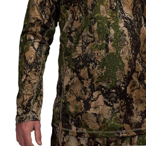Chemise thermique tactique de chasse camouflage personnalisée pour homme, à séchage rapide, avec fermeture éclair 1/4, manches longues, pour la pêche et la randonnée en extérieur - Product Image 4