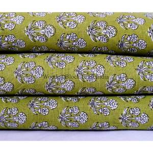 Tissu en coton indien imprimé à la main, magnifique impression au bloc artisanal par Robe Cotton Textile Fabrics, tissus en coton imprimé pour vêtements féminins - Product Image 6