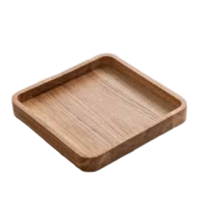 Assiette à dessert ronde de 7,5 pouces en bois massif gravé, écologique, moderne et luxueuse, plateau à collation pour les fêtes, service de fruits secs - Product Image 1