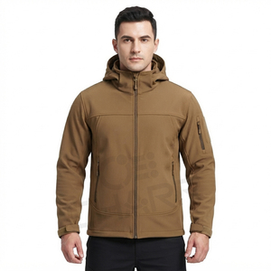 Custom Company logo Windproof Hiking Coat <b>Hooded</b> Outdoor Waterproof <b>Fleece</b> Soft shell Men Winter <b>Jackets</b> - Product Image 1