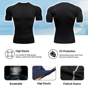 Wholesale High Quality Men's Short Sleeve Sport <b>Compression</b> Top Cool Dry Workout T-<b>Shirt</b> <b>Compression</b> <b>Shirt</b> - Product Image 4
