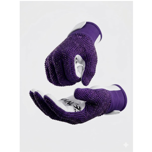 Gants sans doigts violets avec imprimé pailleté, antidérapants, pour le sport, unisexes, toutes saisons, à enfiler - Product Image 1