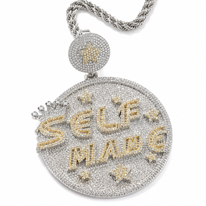Pendentif Moissanite Personnalisé Fait Main en Argent Sterling 925, Coupe Ronde, Design Diamant, Style Hip Hop - Product Image 4