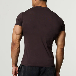 Men's Slim Fit Solid Color O-Neck Short Sleeve Jersey <b>T</b>-<b>Shirt</b> Casual Knitted Top - Product Image 2