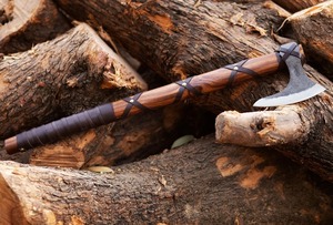Hacha Vikinga Ragnarok Hecha a Mano, Forjada a Mano, con Mango de Madera de Palisandro, Hacha de Supervivencia, Hacha de Caza - Product Image 4