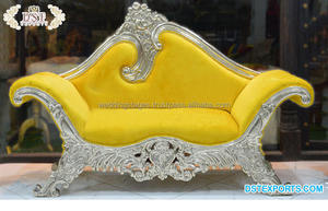 Salon trône rouge royal pour les scènes de mariage canapé de luxe à dossier haut pour mariée marié scène de mariage canapé en bois à dossier haut USA - Product Image 6