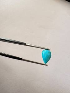 GNSJ Pierres précieuses en turquoise naturelle à 100 %, taille goutte de poire, coupe rose, facettées, certifiées par un tiers, éclat de facettes, pour la fabrication de bijoux - Product Image 4
