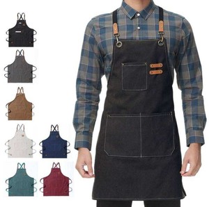 NRZA INTERNATIONAL Unisex Custom Woven Canvas <b>Denim</b> Hairdressing Cape Adjustable Waist Water-Resistant Practical Pockets - Product Image 1